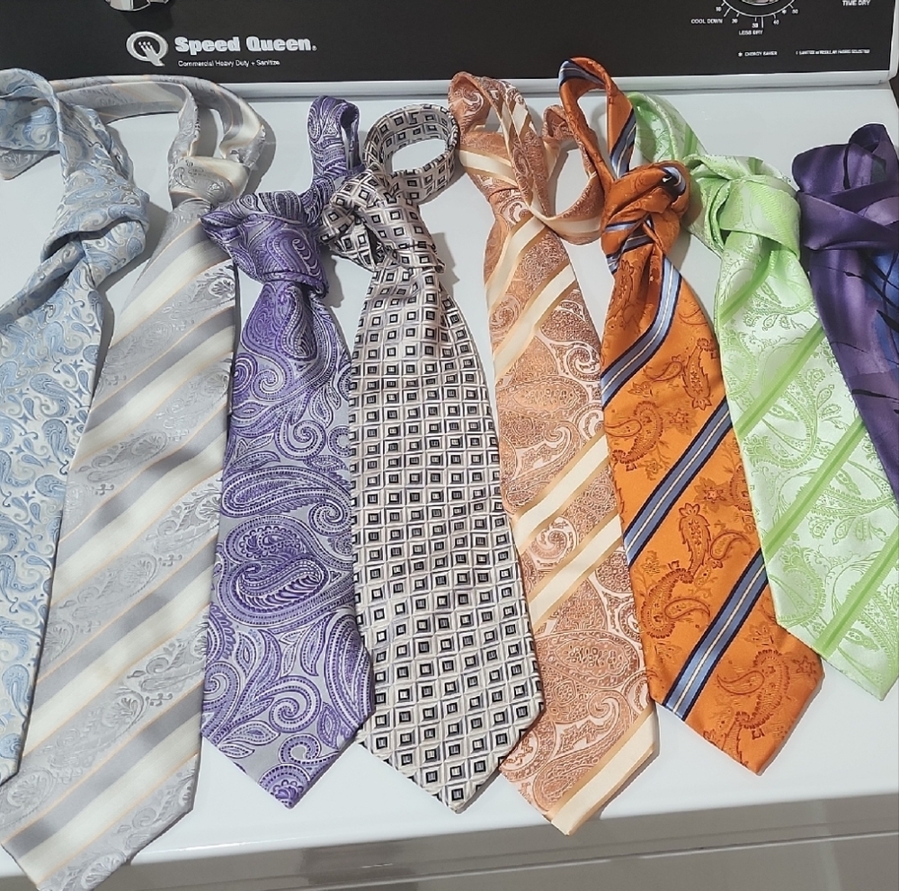 NWOT LOT OF 10 Elegant Men's Tie Collection - Assorted Colors